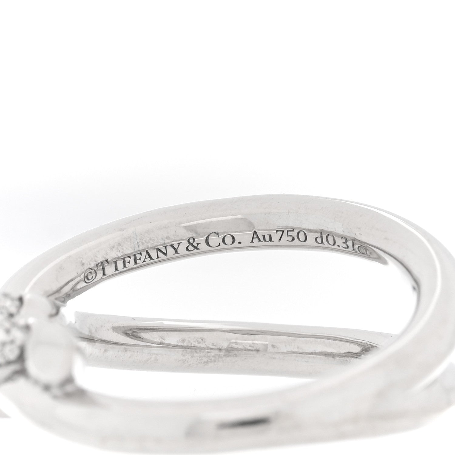 18K White Gold Diamond Double Row Knot Ring 50 5.25 — view 4