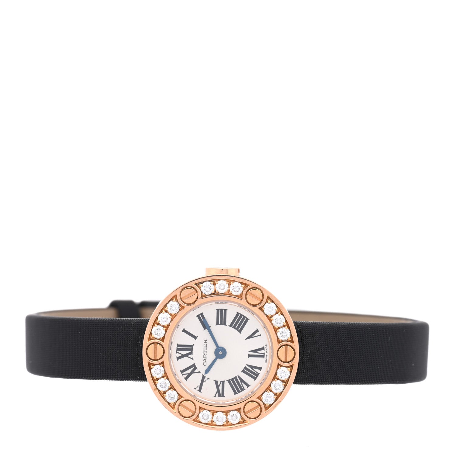 18K Pink Gold Satin Diamond 23mm LOVE Quartz Watch Black — view 2