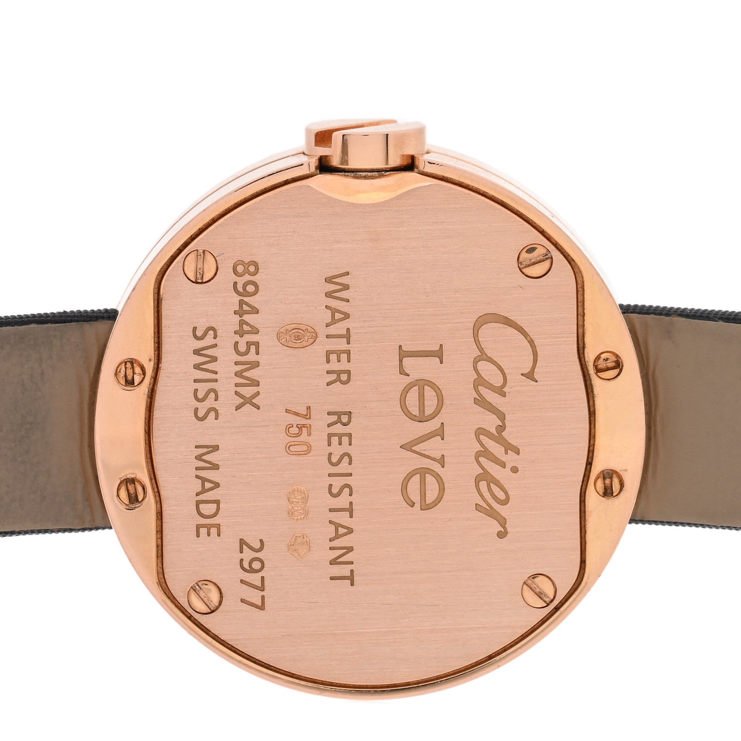 18K Pink Gold Satin Diamond 23mm LOVE Quartz Watch Black — view 4