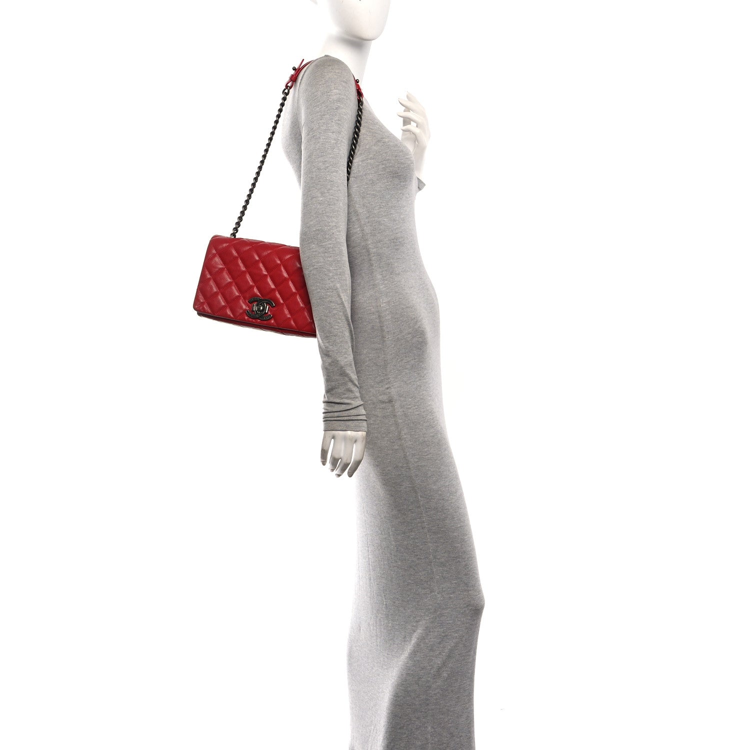 Goatskin Quilted Medium City Rock Flap Red — view 2