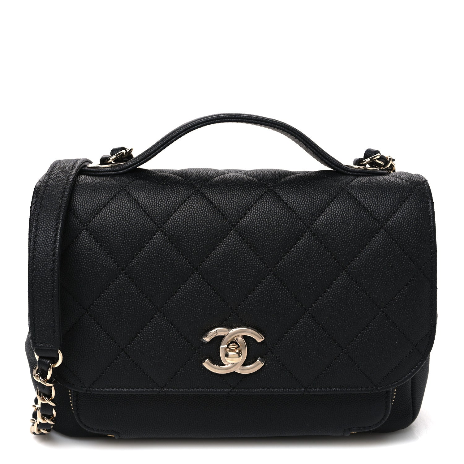 Caviar Quilted Medium Business Affinity Flap Black