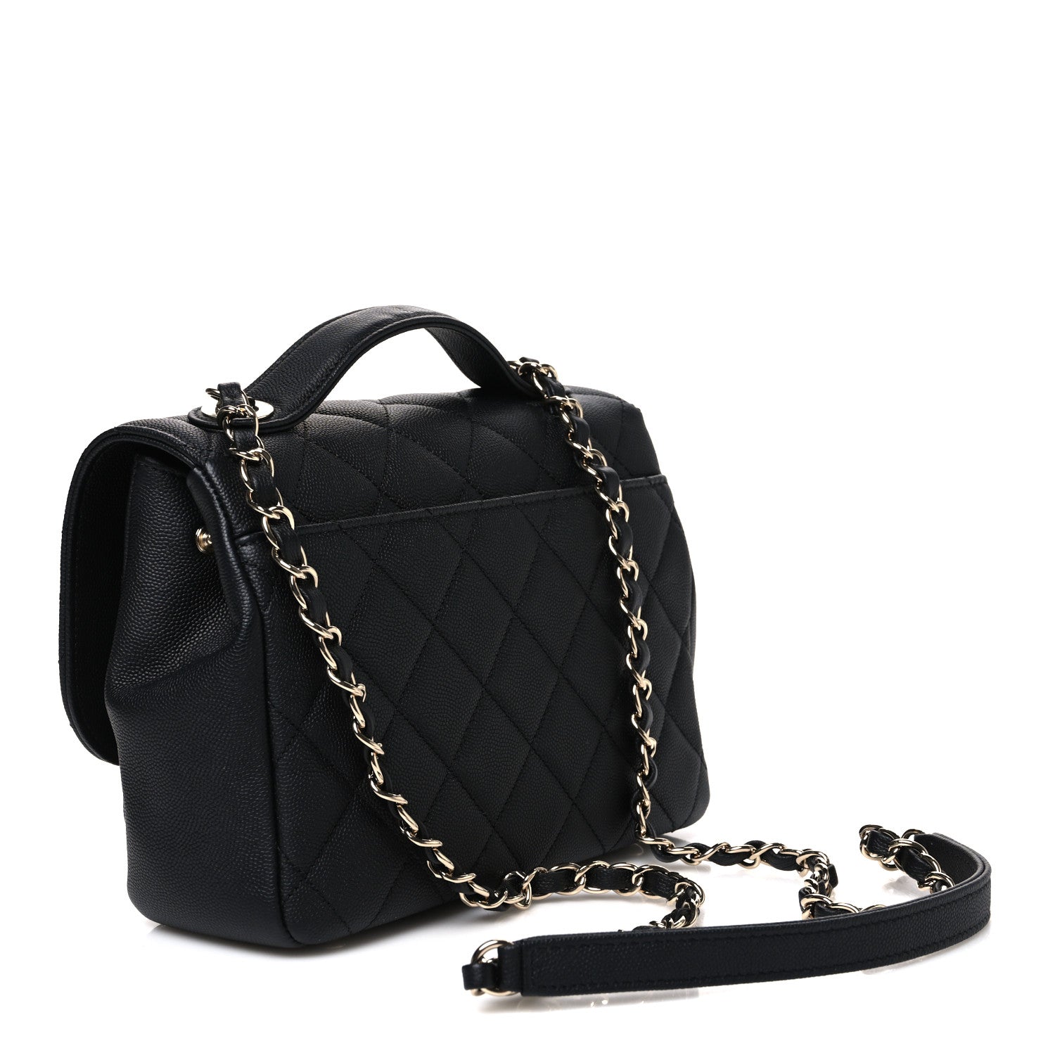 Caviar Quilted Medium Business Affinity Flap Black — view 3
