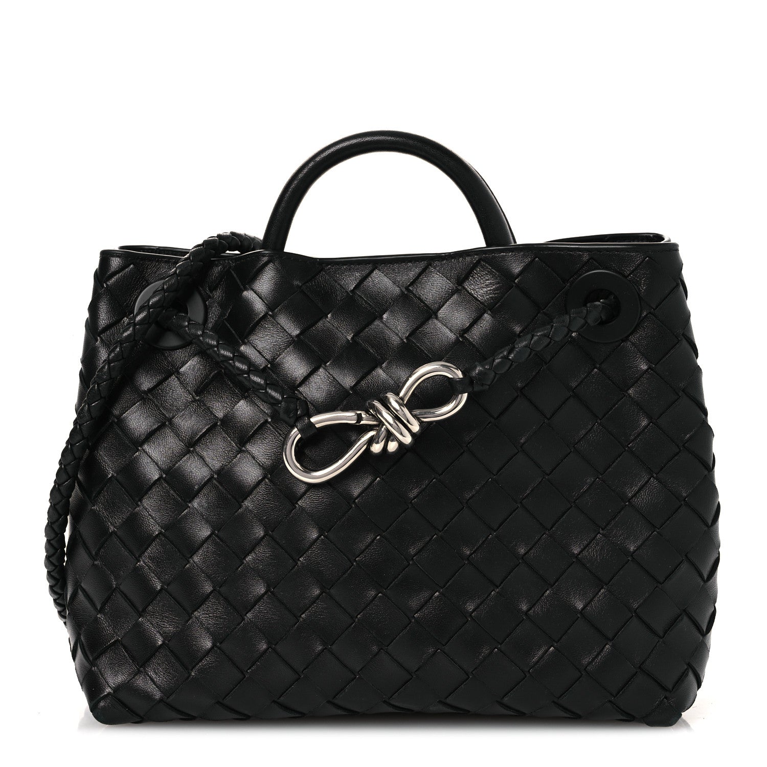 Nappa Intrecciato Mini Andiamo Shoulder Bag Black Black