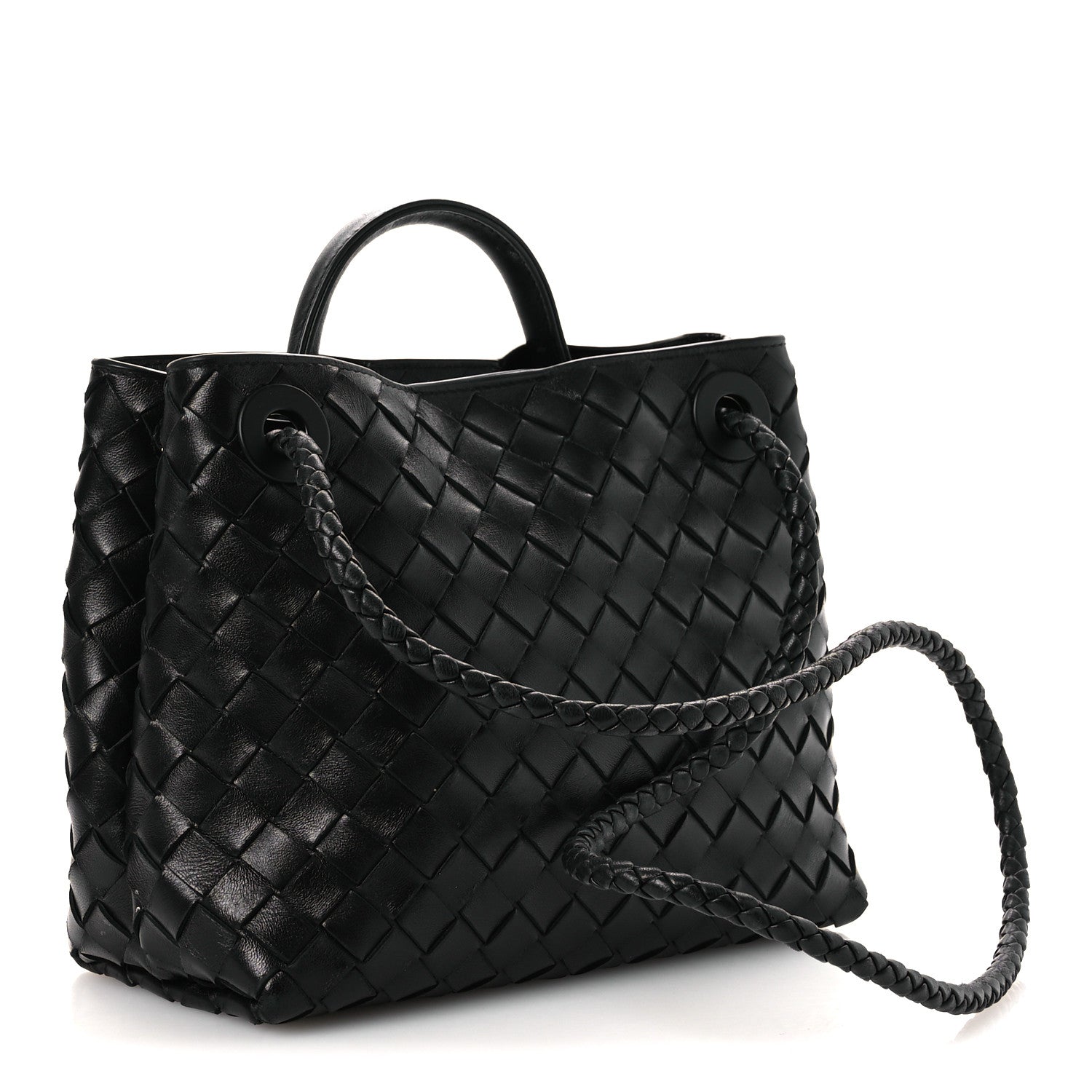 Nappa Intrecciato Mini Andiamo Shoulder Bag Black Black — view 3