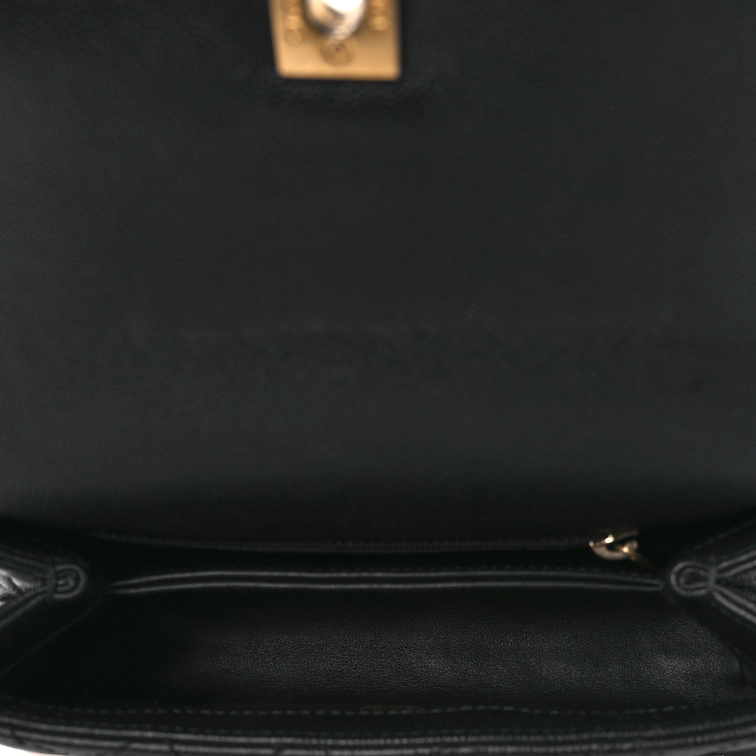 Caviar Lizard Embossed Quilted Mini Coco Handle Flap Black — view 5