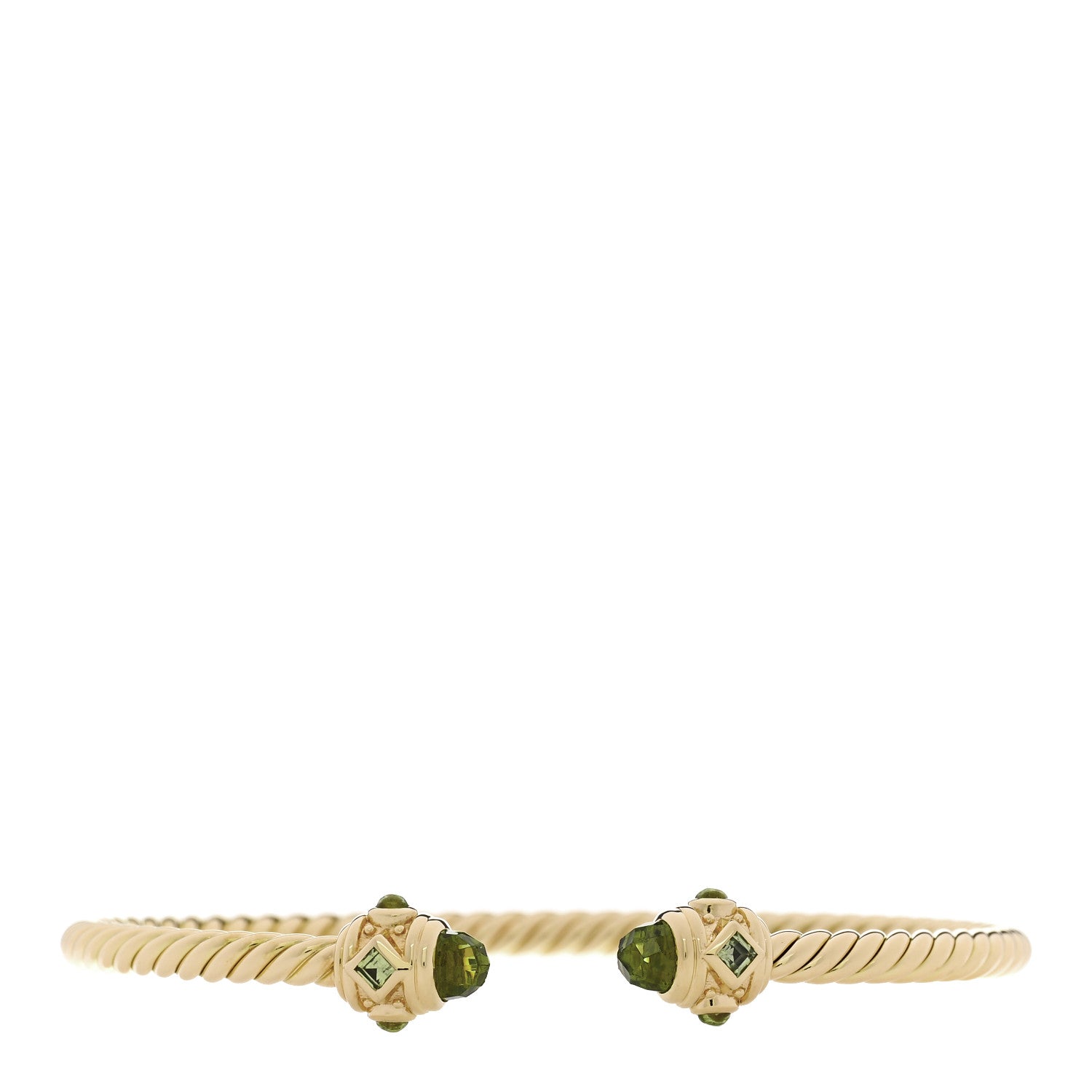18K Yellow Gold Peridot 3.5mm Renaissance Bracelet