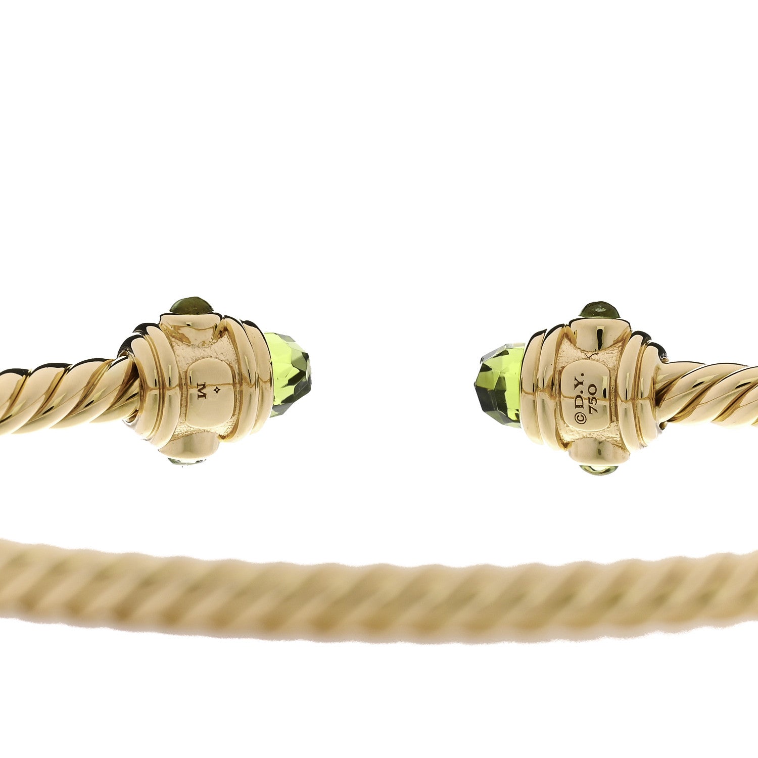 18K Yellow Gold Peridot 3.5mm Renaissance Bracelet — view 3