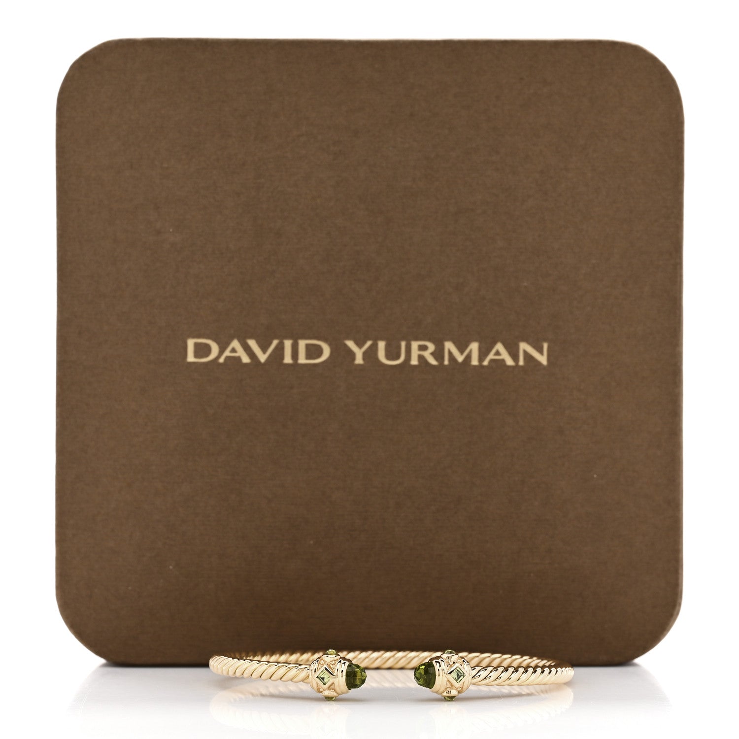 18K Yellow Gold Peridot 3.5mm Renaissance Bracelet — view 4