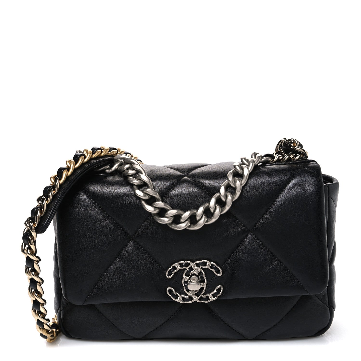 Lambskin Quilted Medium Chanel 19 Flap Black