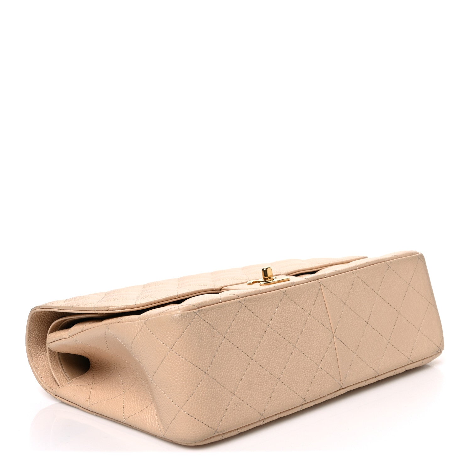 Caviar Quilted Jumbo Double Flap Beige — view 4