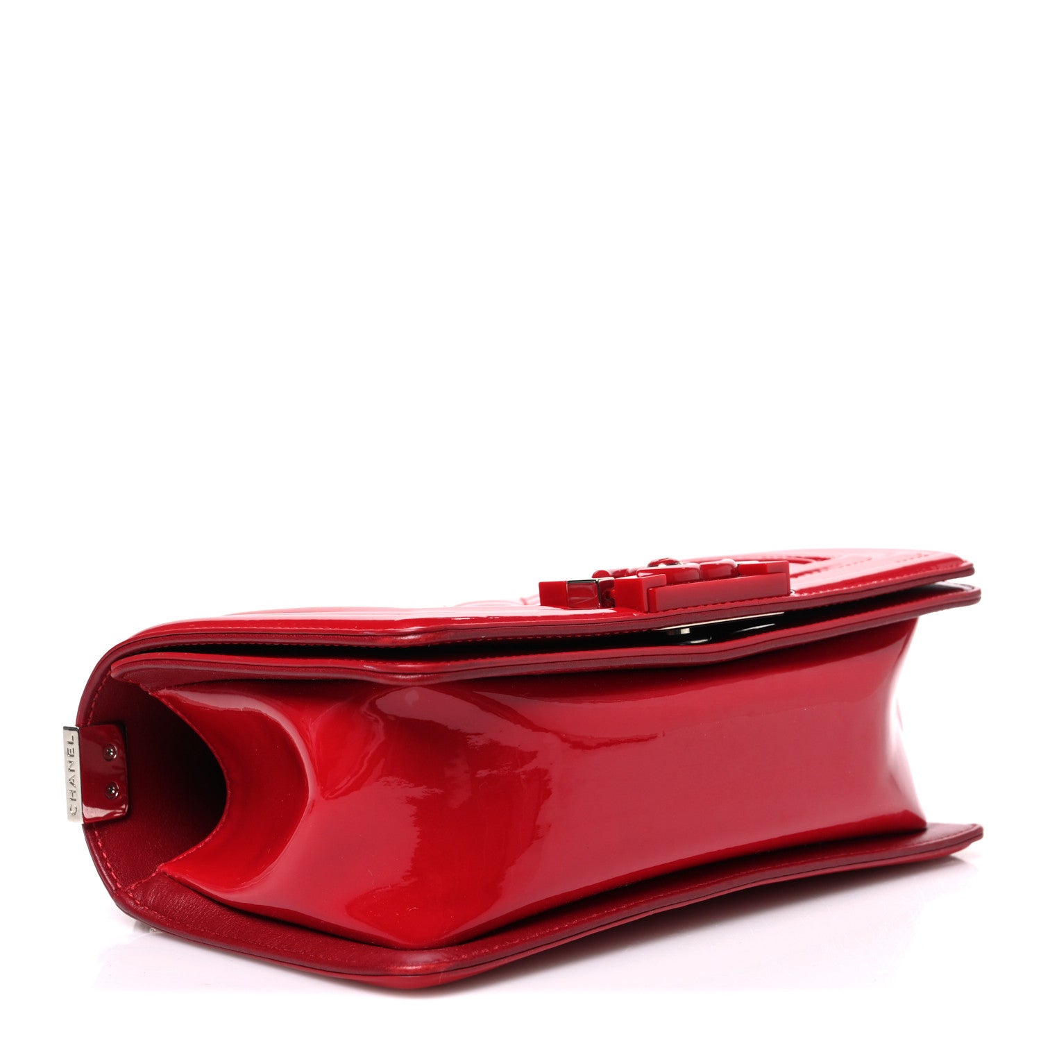 Patent Calfskin Quilted Small Plexiglass Boy Flap Red — view 4
