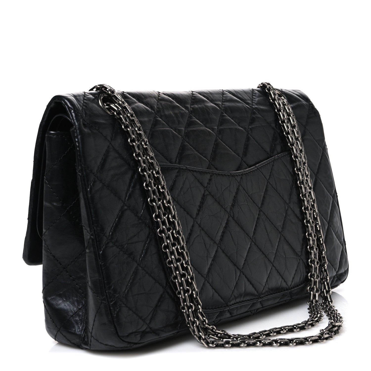 Aged Calfskin Quilted 2.55 Reissue 226 Flap Black — view 3