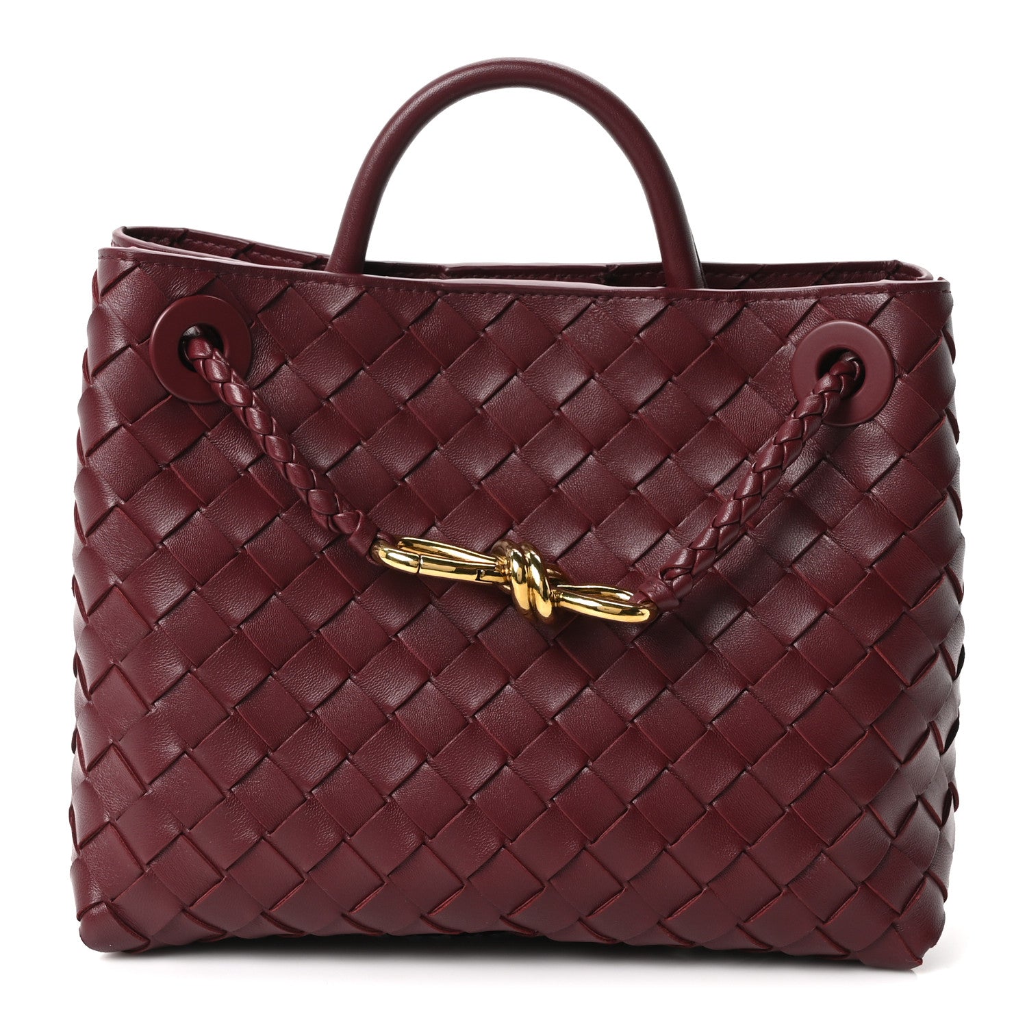 Nappa Intrecciato Small Andiamo Shoulder Bag Barolo