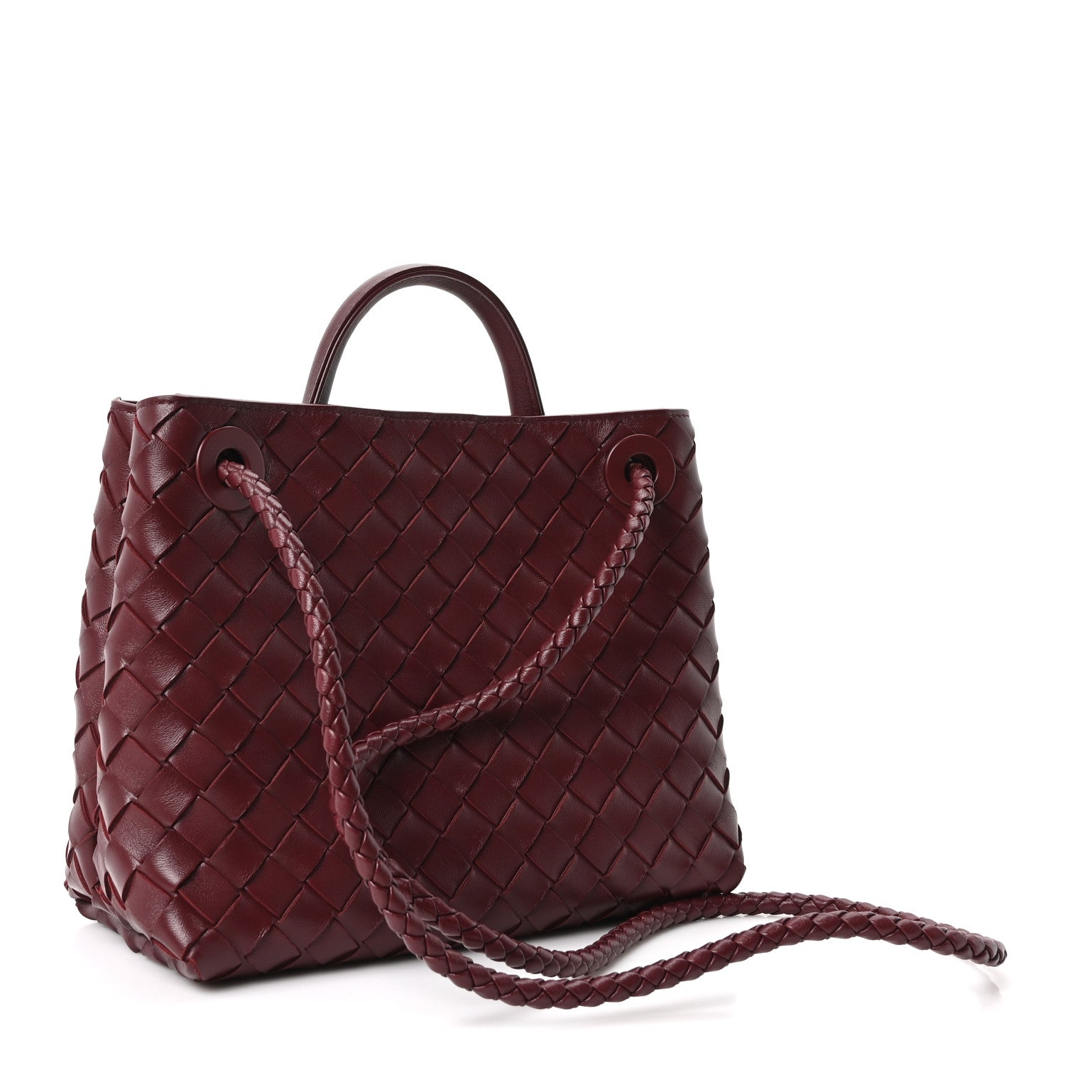 Nappa Intrecciato Small Andiamo Shoulder Bag Barolo — view 3