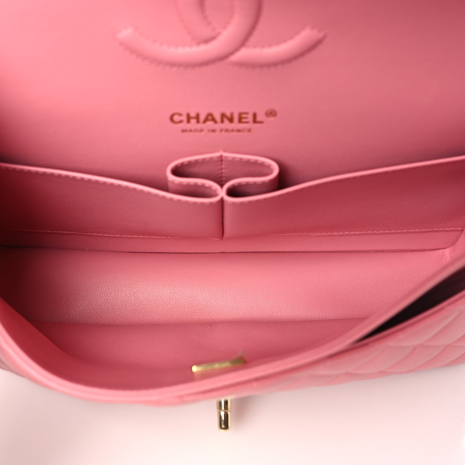 Caviar Quilted Medium Double Flap Pink — view 5