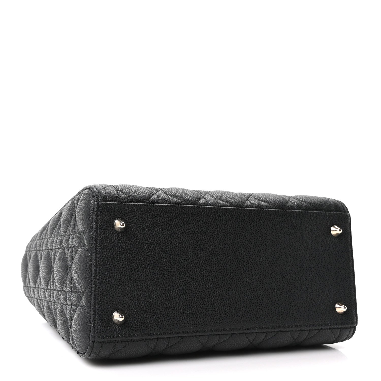 Grained Calfskin Cannage Medium Lady Dior Black — view 4