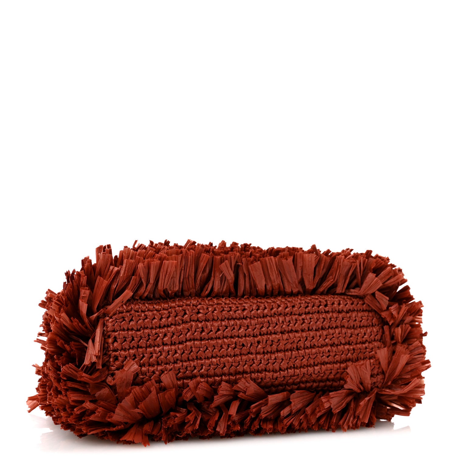 Raffia Fringe Nano Kelly Shopper Red — view 4