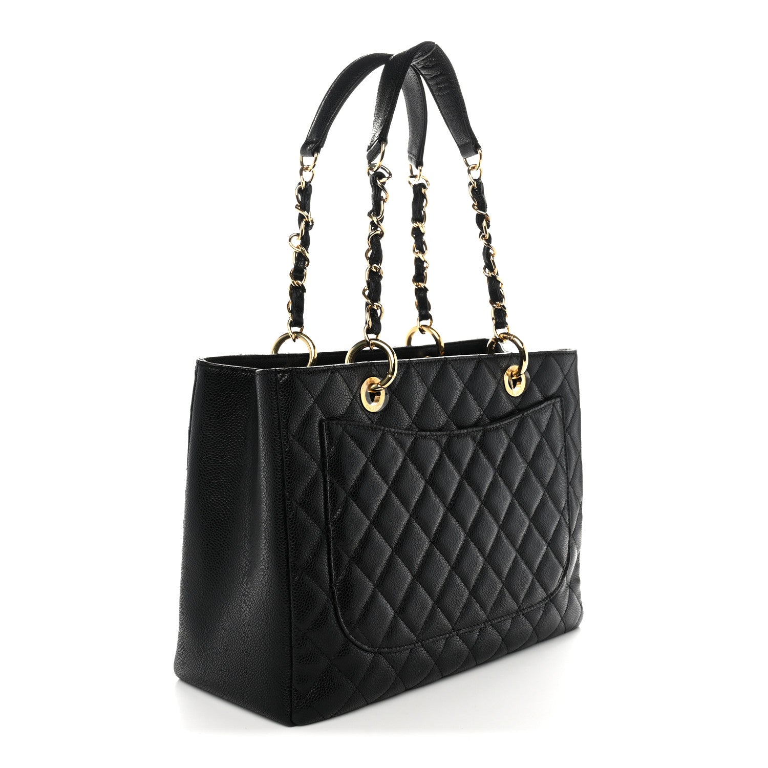 Caviar Quilted Grand Shopping Tote GST Black — view 3