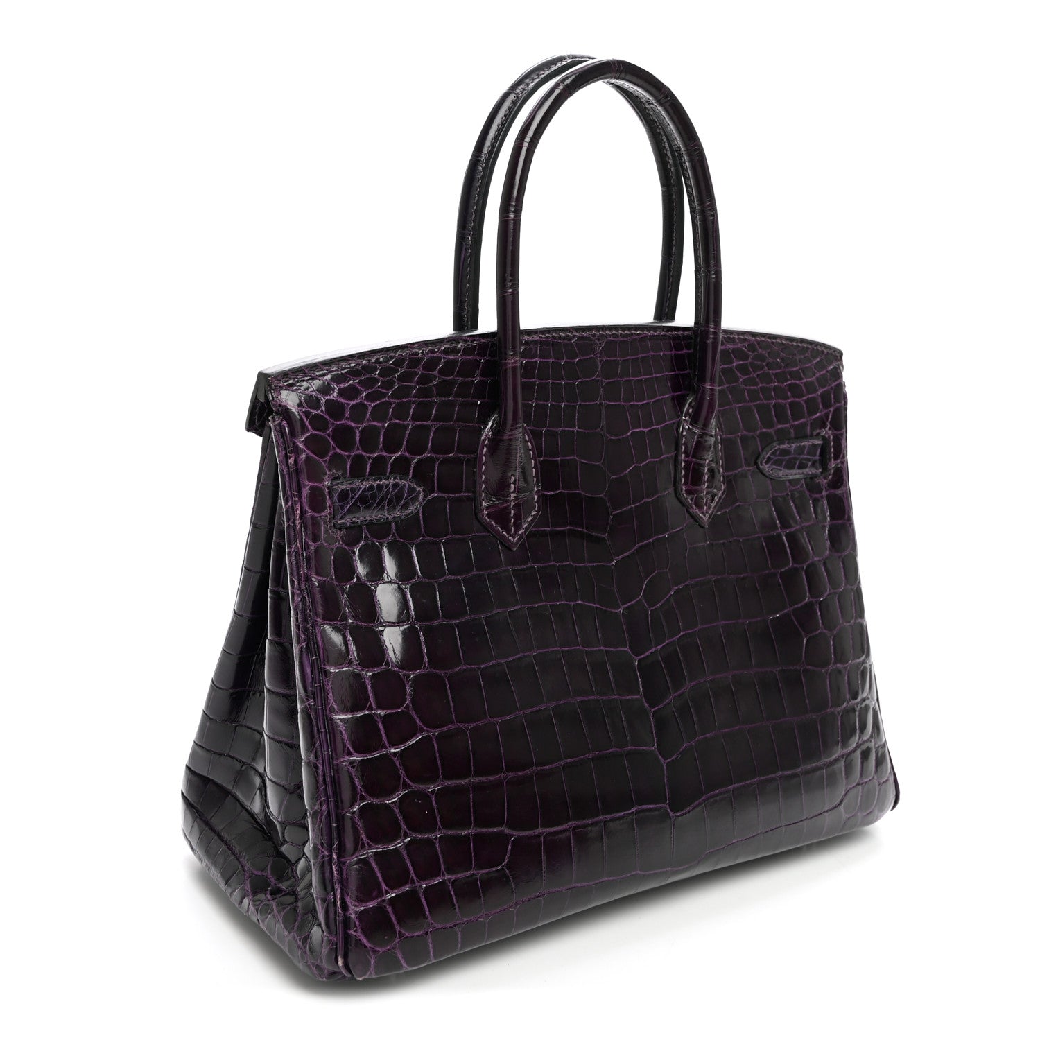 Shiny Niloticus Crocodile Birkin 30 Amethyst — view 3
