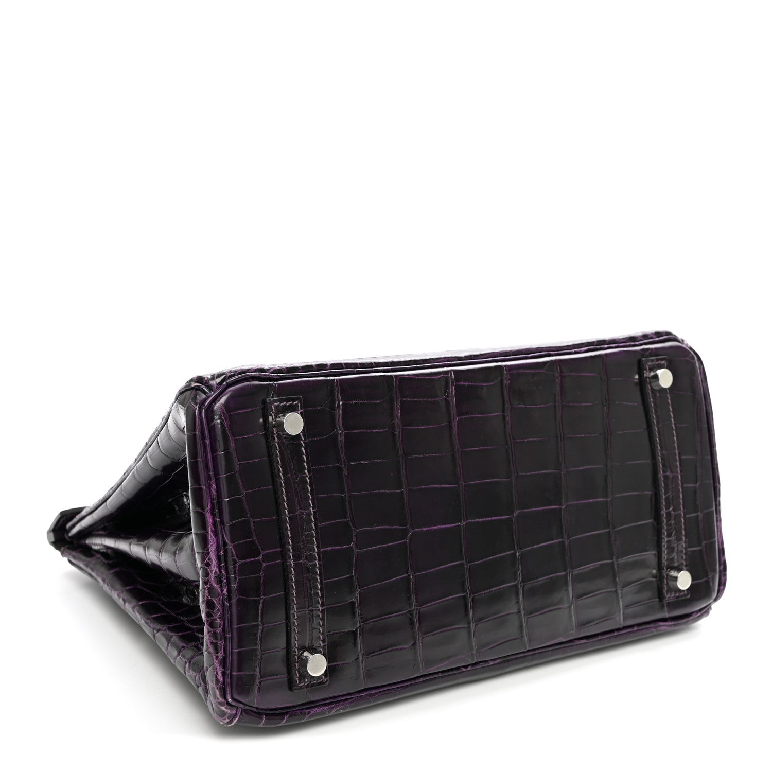 Shiny Niloticus Crocodile Birkin 30 Amethyst — view 4