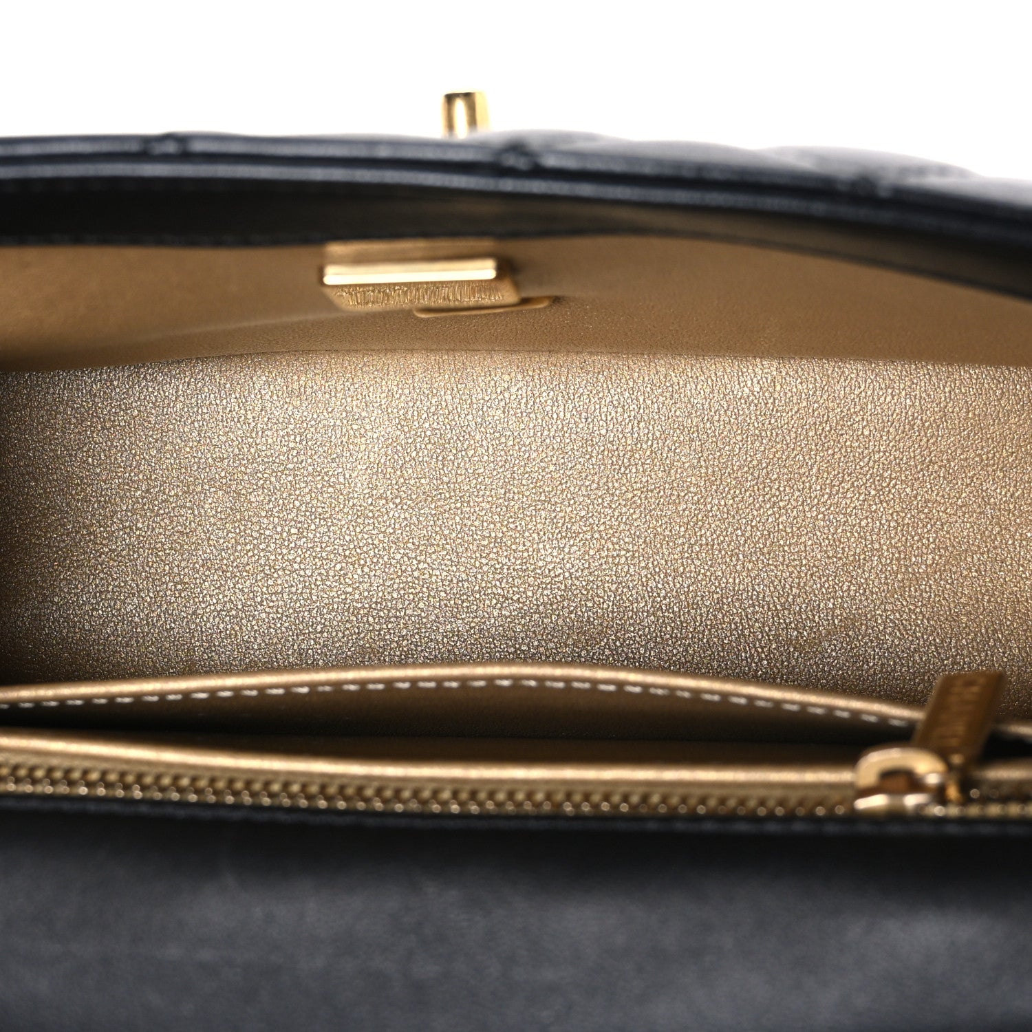 Lambskin Quilted Mini Rectangular Pearl Crush Flap Black — view 5