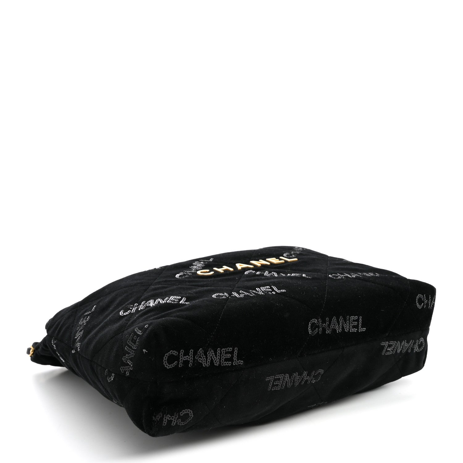 Velvet Sequin Quilted Small Chanel 22 Black — view 5