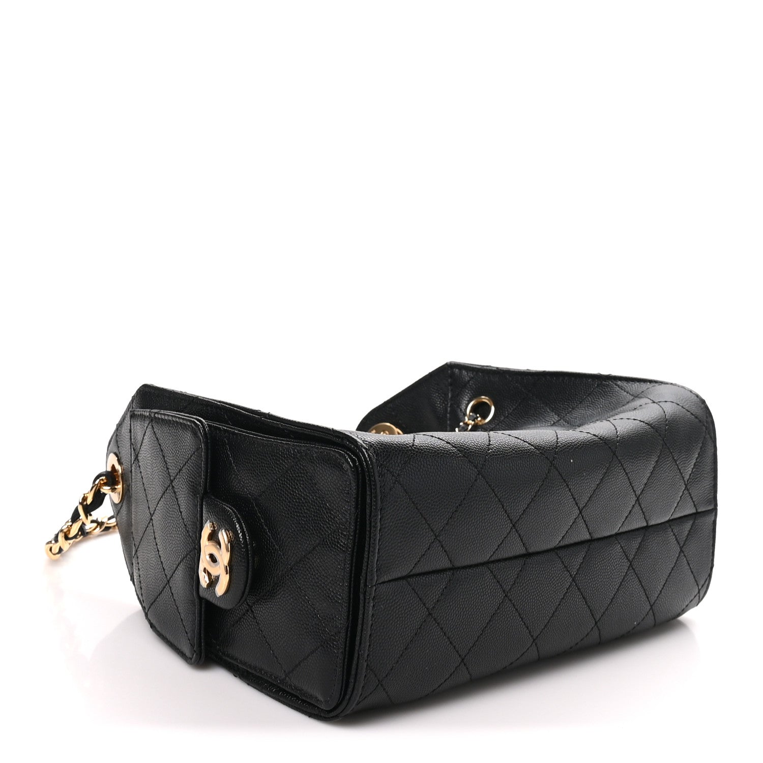 Caviar Quilted Mini Chanel 25 Handbag Black — view 4