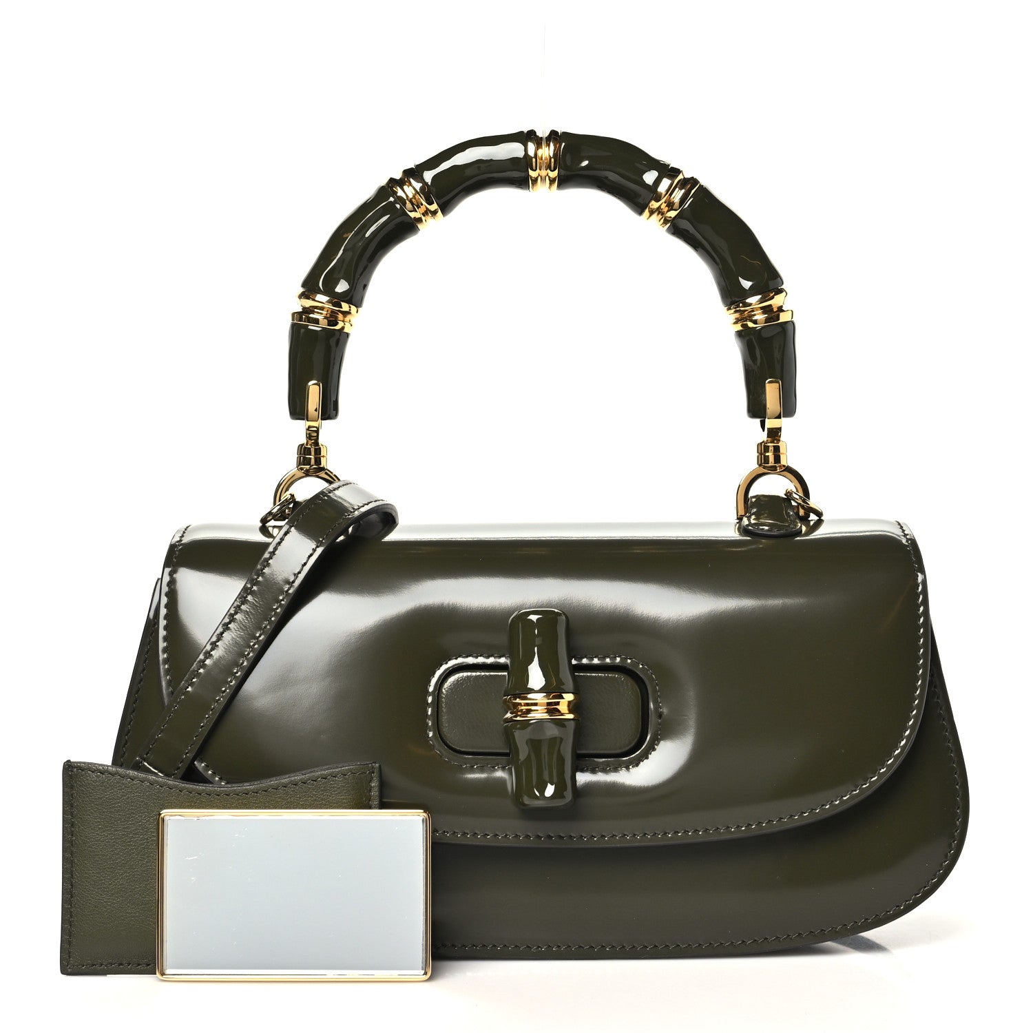 Shiny Polished Calfskin Medium Bamboo Luscious Green — view 3