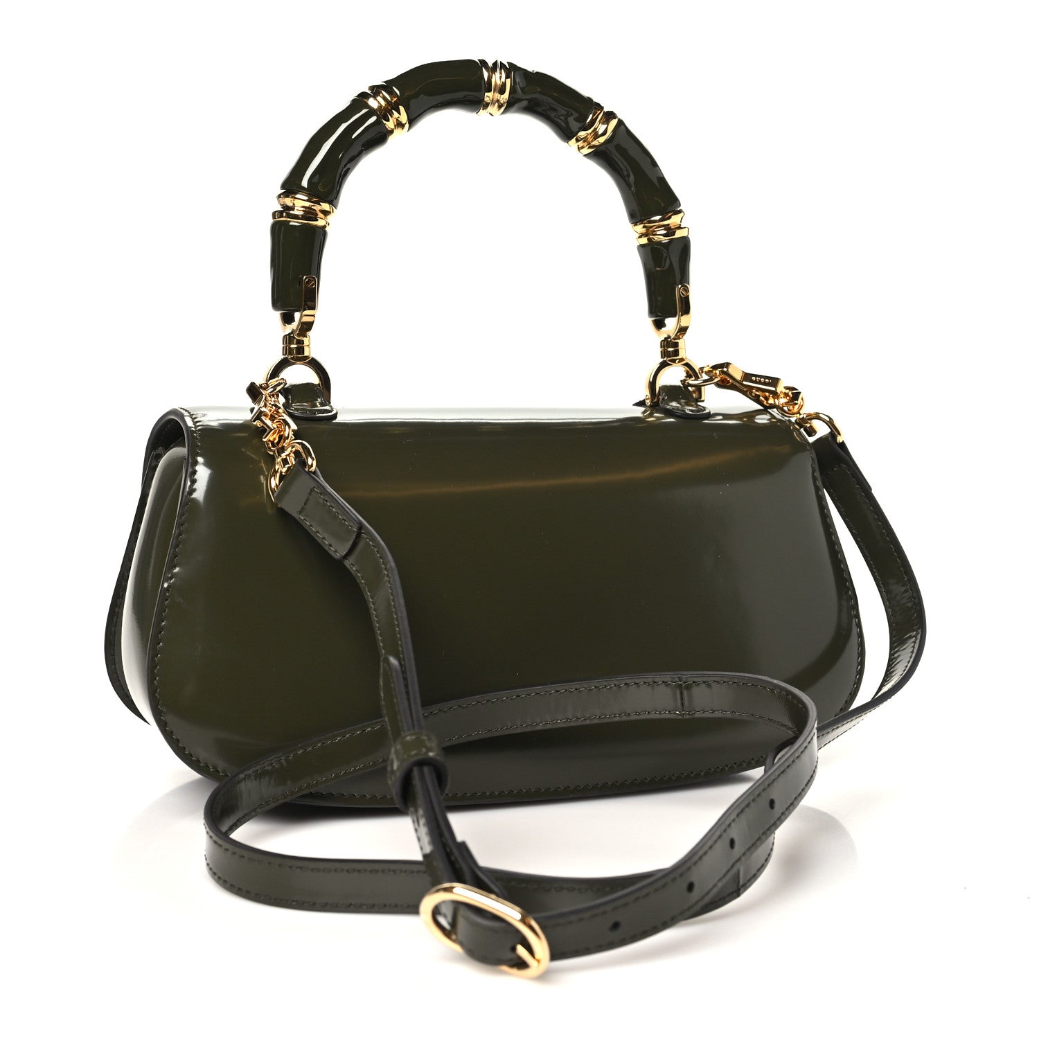 Shiny Polished Calfskin Medium Bamboo Luscious Green — view 4