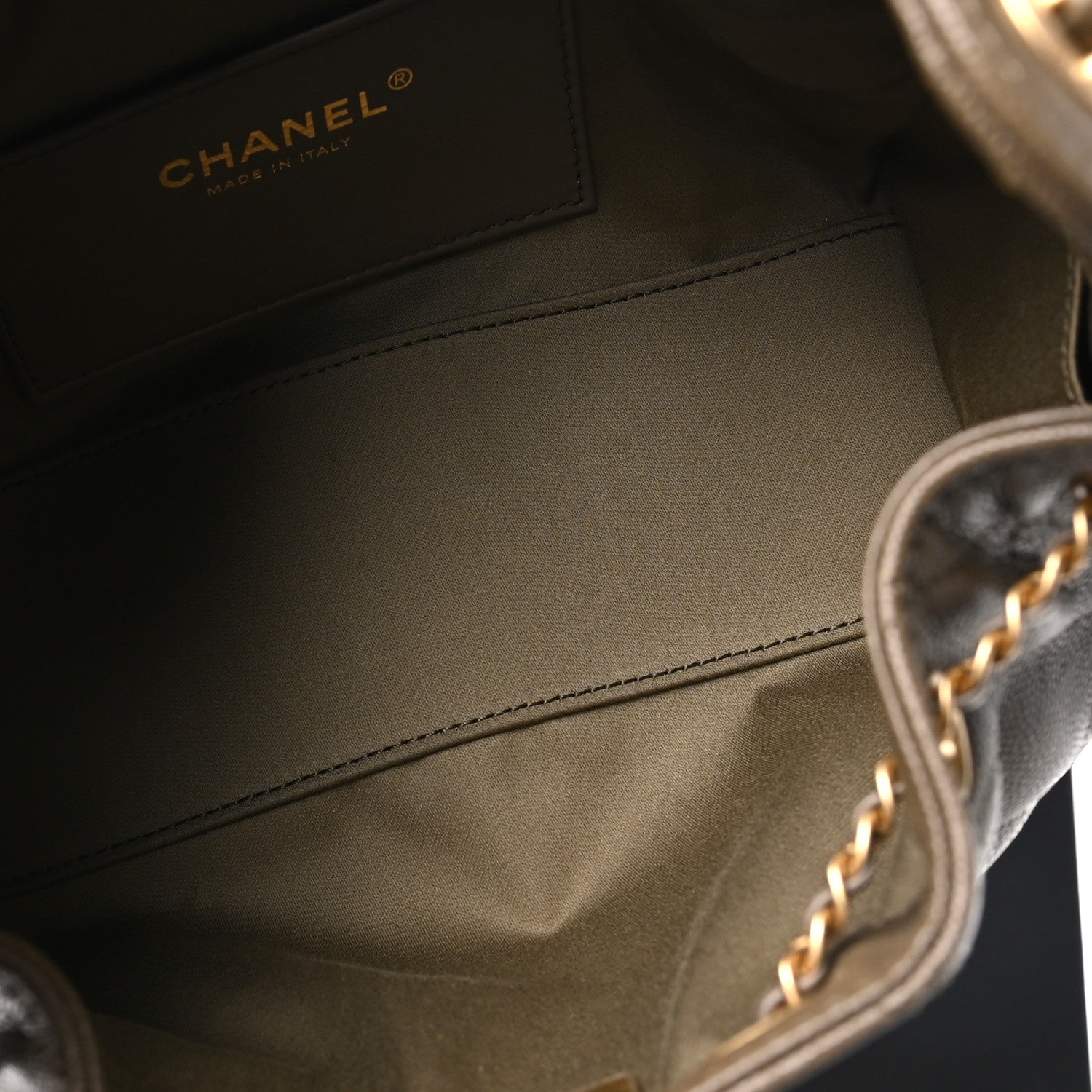 Caviar Quilted Mini Chanel 25 Handbag Dark Khaki — view 4