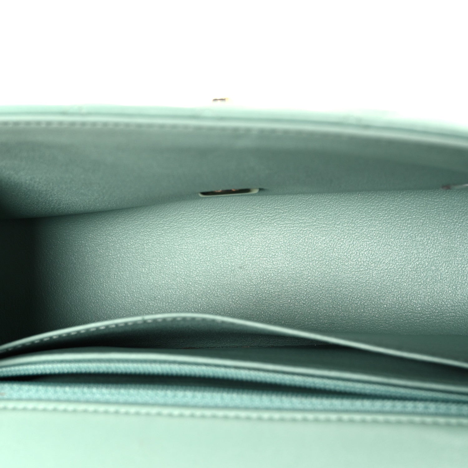 Lambskin Quilted Mini Rectangular Flap Light Green — view 5