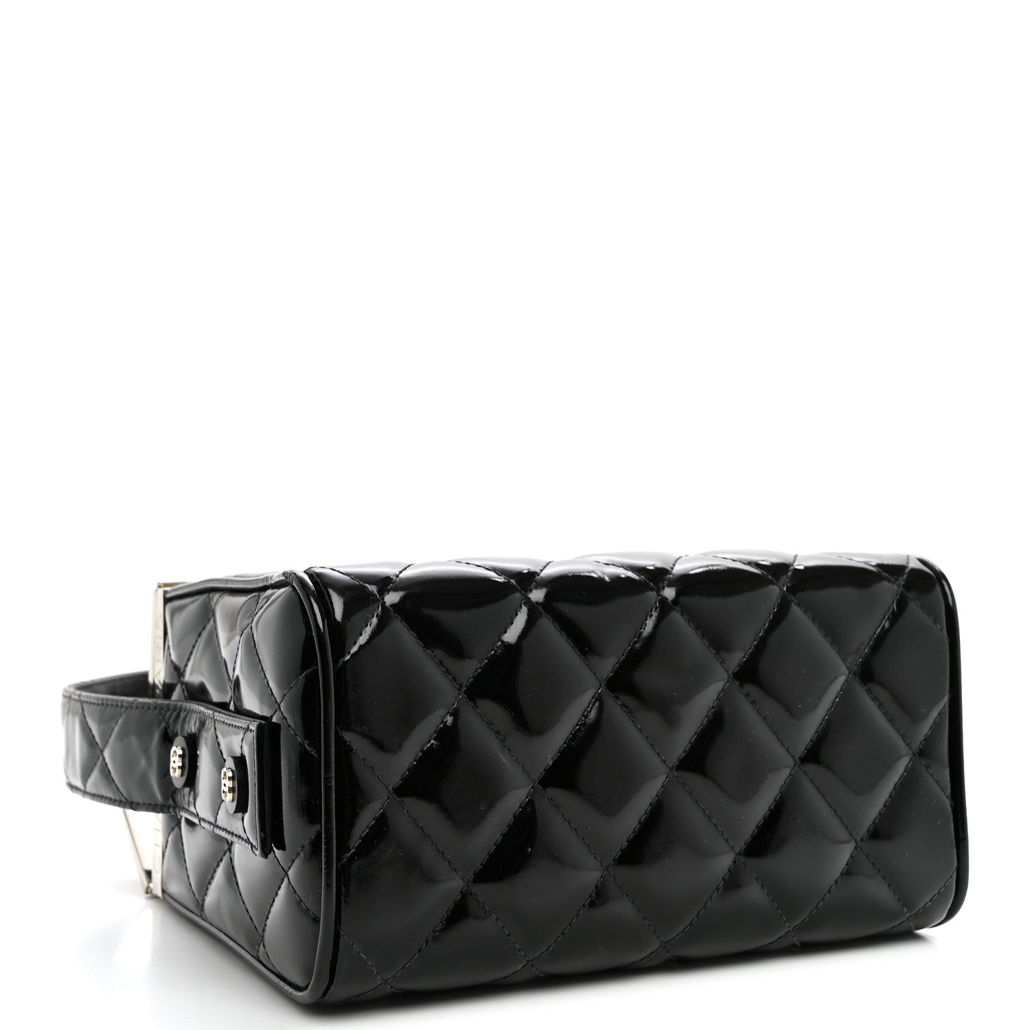 Patent Quilted Vanity Clutch Black — view 4