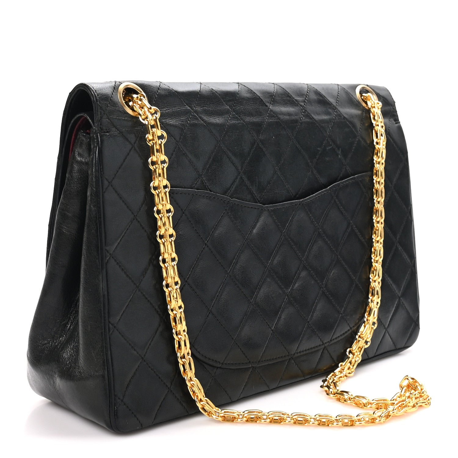 Lambskin Quilted Medium Double Flap Bijoux Chain Black — view 3