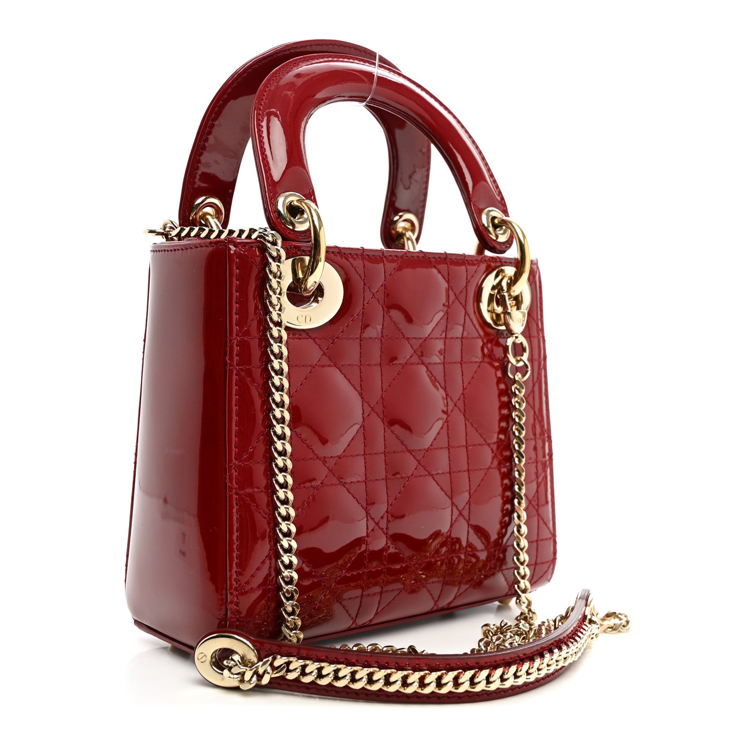 Patent Cannage Mini Lady Dior Red — view 2