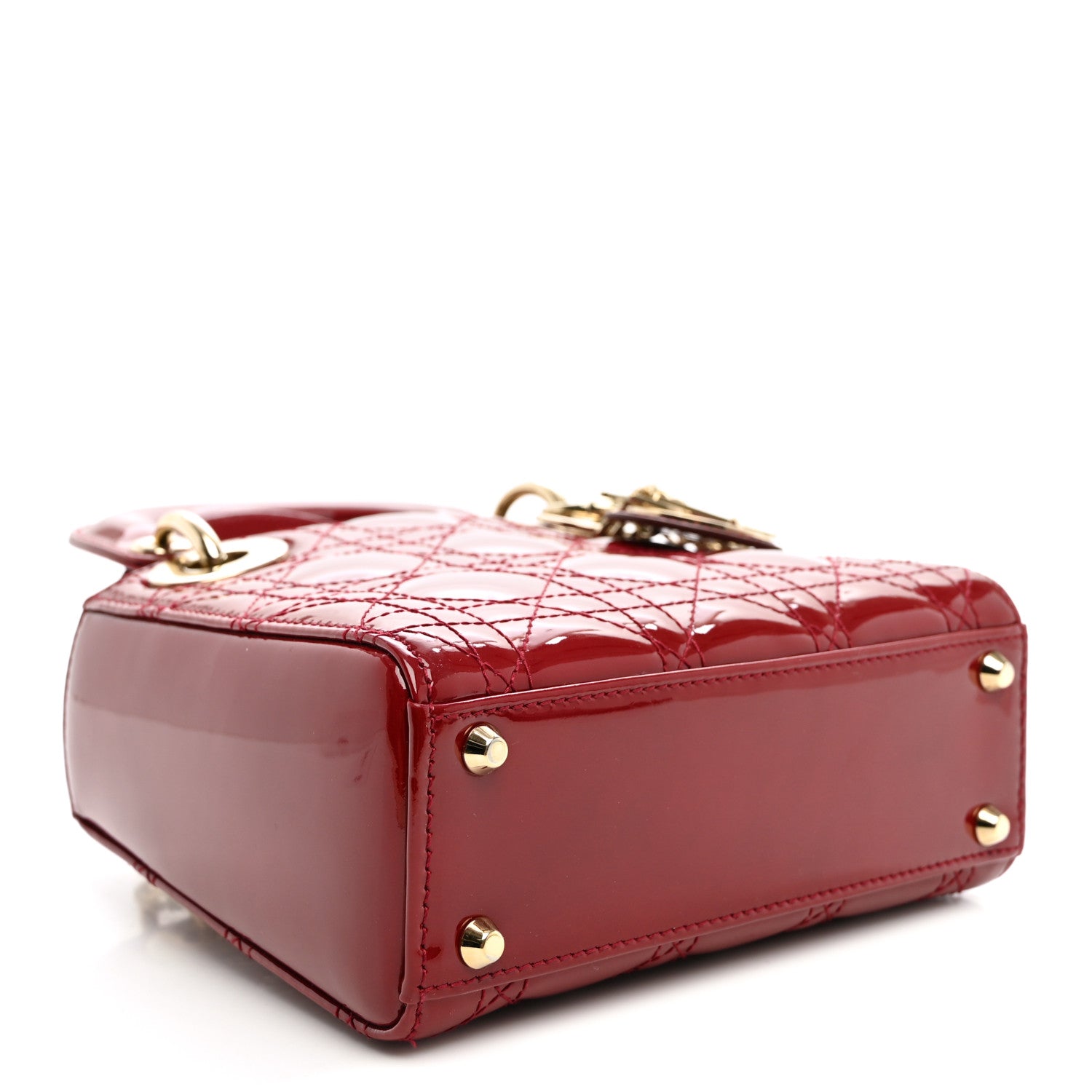 Patent Cannage Mini Lady Dior Red — view 3