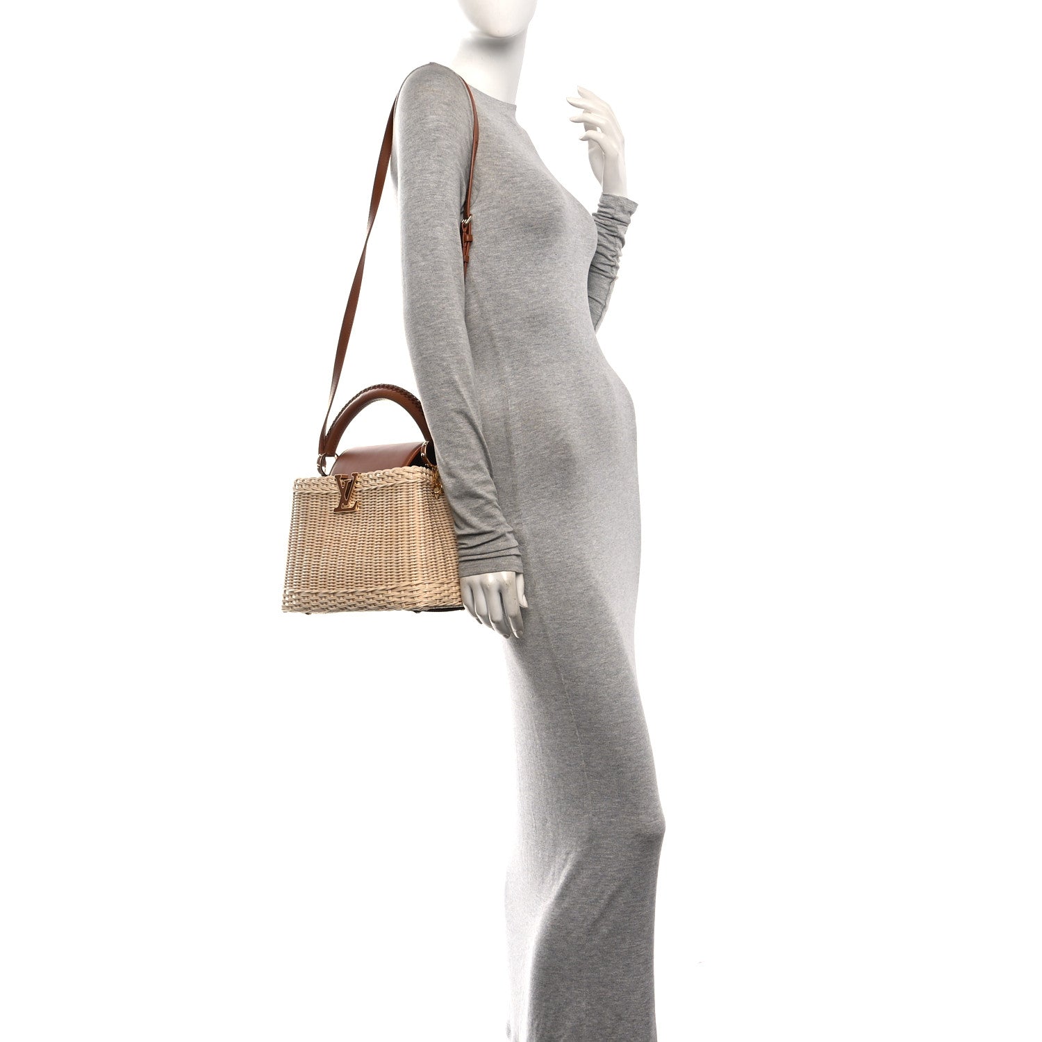 Rattan Calfskin Capucines BB Tan — view 2