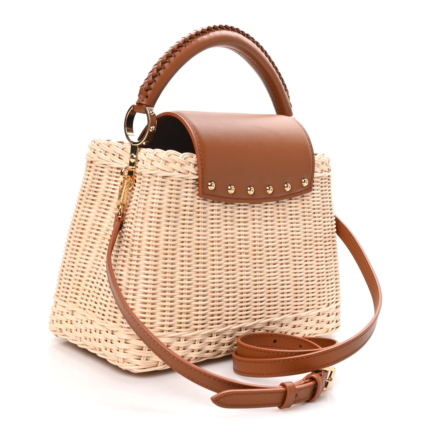 Rattan Calfskin Capucines BB Tan — view 3