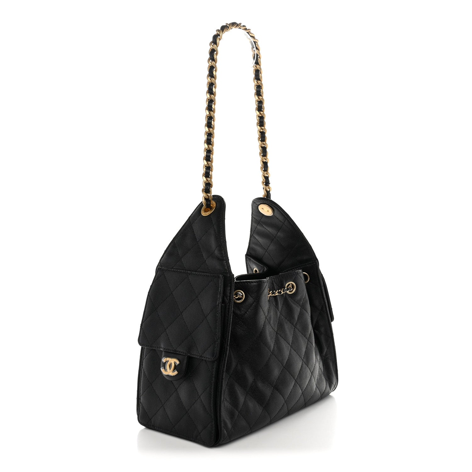 Caviar Quilted Small Chanel 25 Handbag Black — view 3