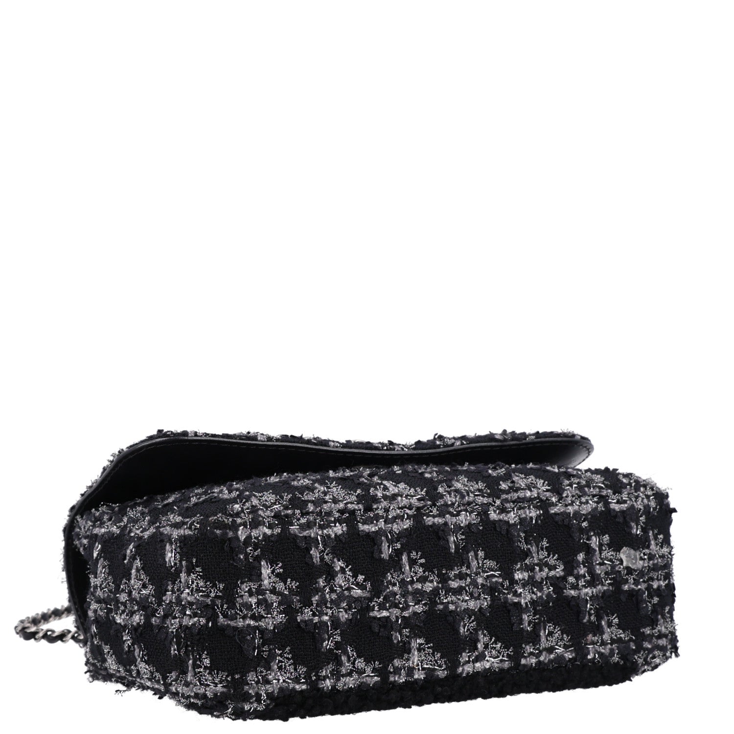 Shearling Tweed Medium Handle Boy Flap Black Grey — view 4