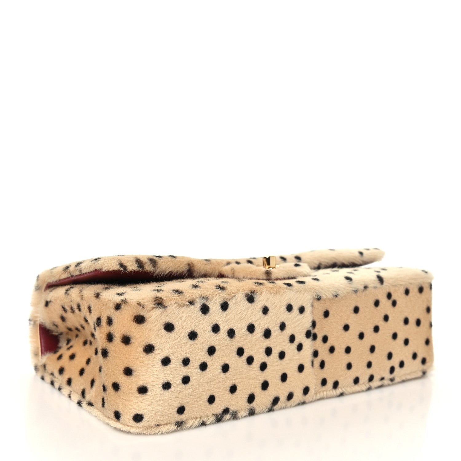 Pony Hair Cheetah Printed Creative Fabrics Flap Light Beige Black — view 3