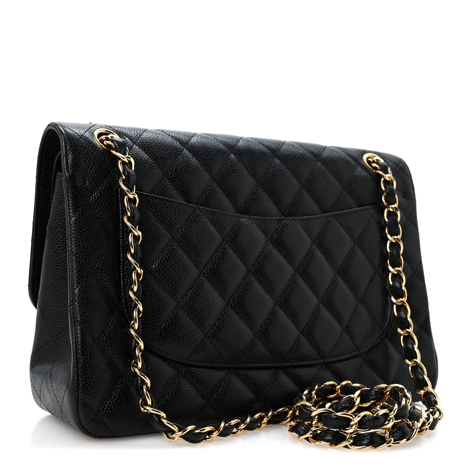 Caviar Quilted Jumbo Double Flap Black — view 3