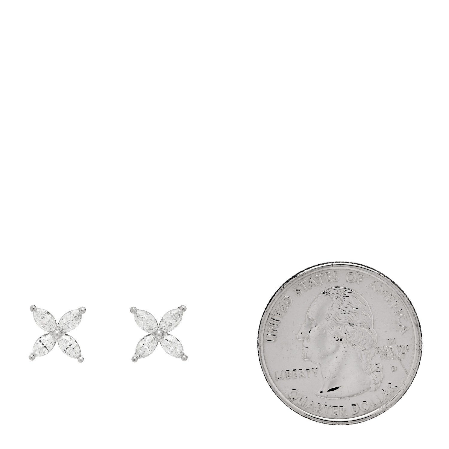 Platinum Diamond .92ct Medium Victoria Earrings — view 2