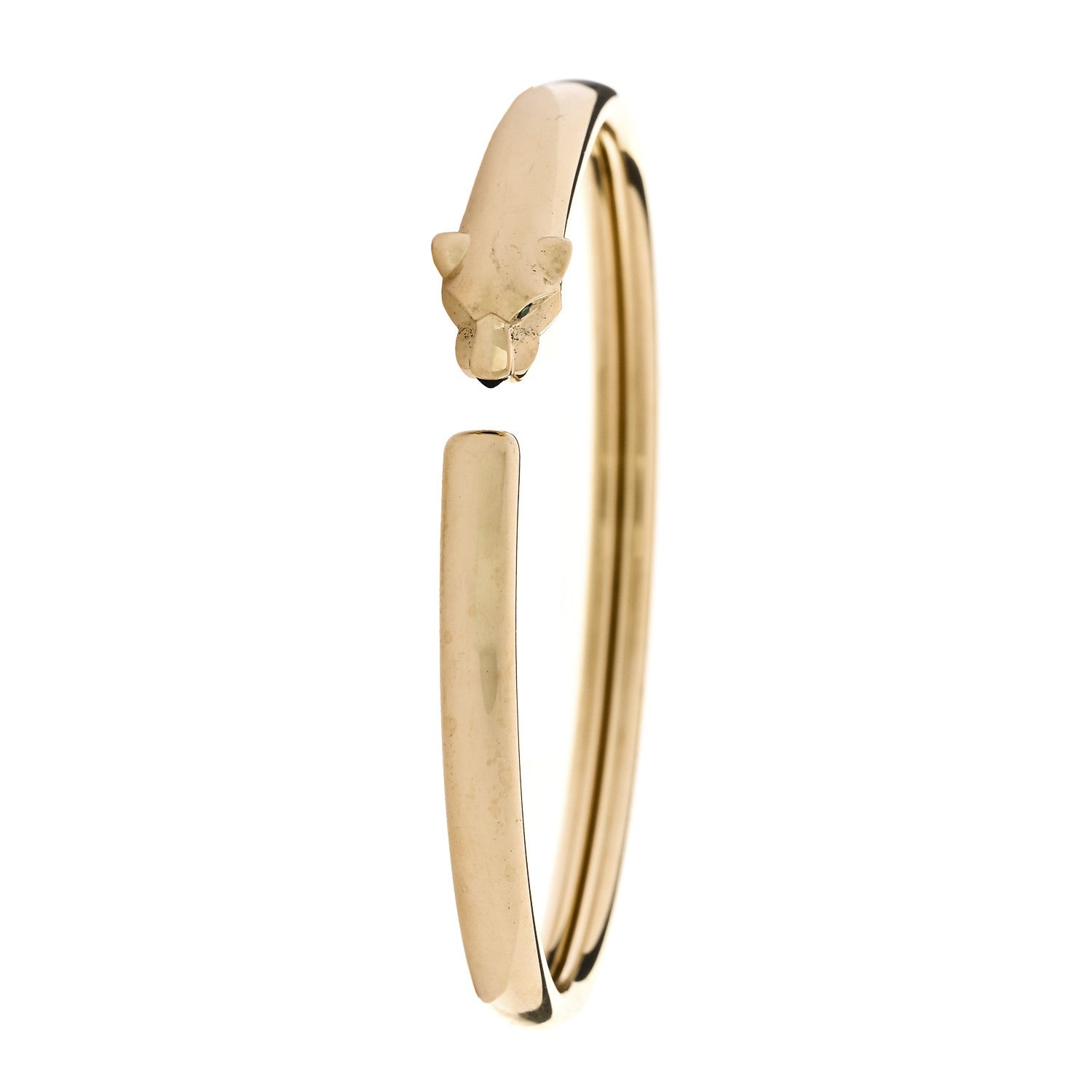 18K Yellow Gold Tsavorite Black Onyx Panthere De Cartier Bracelet 16