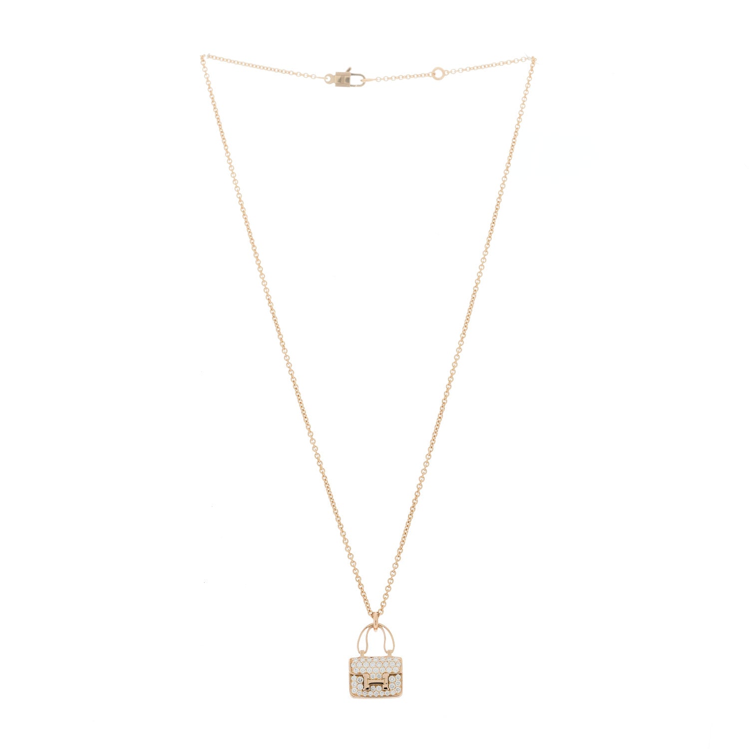 18K Rose Gold Diamond Constance Amulettes Pendant Necklace — view 3