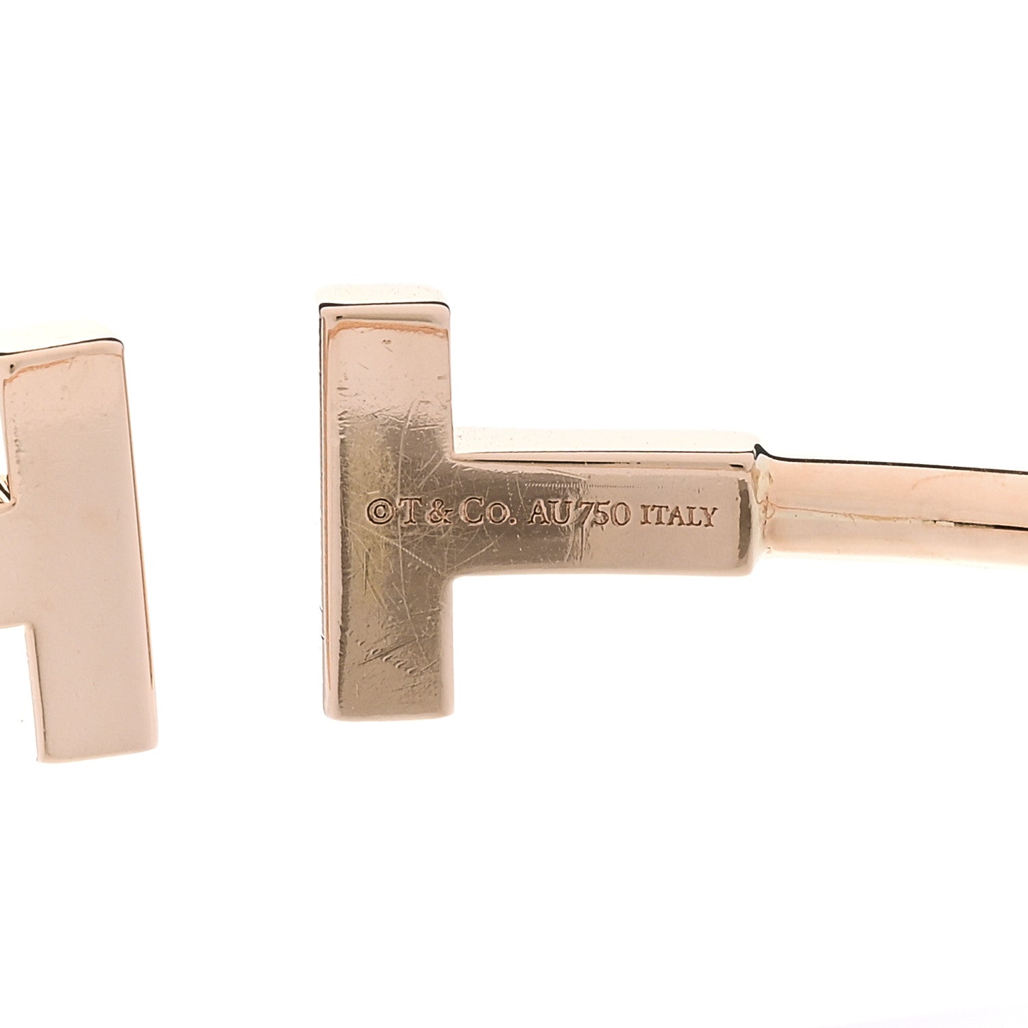 18K Rose Gold Diamond T Wire Bracelet — view 3