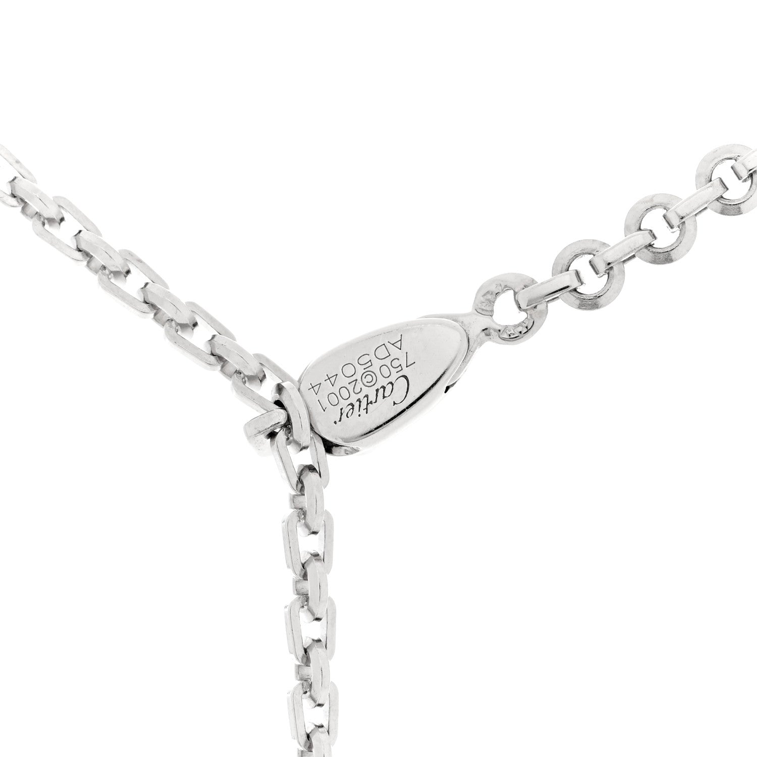 18K White Gold Diamond Pearl 8.5mm Lariat Pendant Necklace — view 4