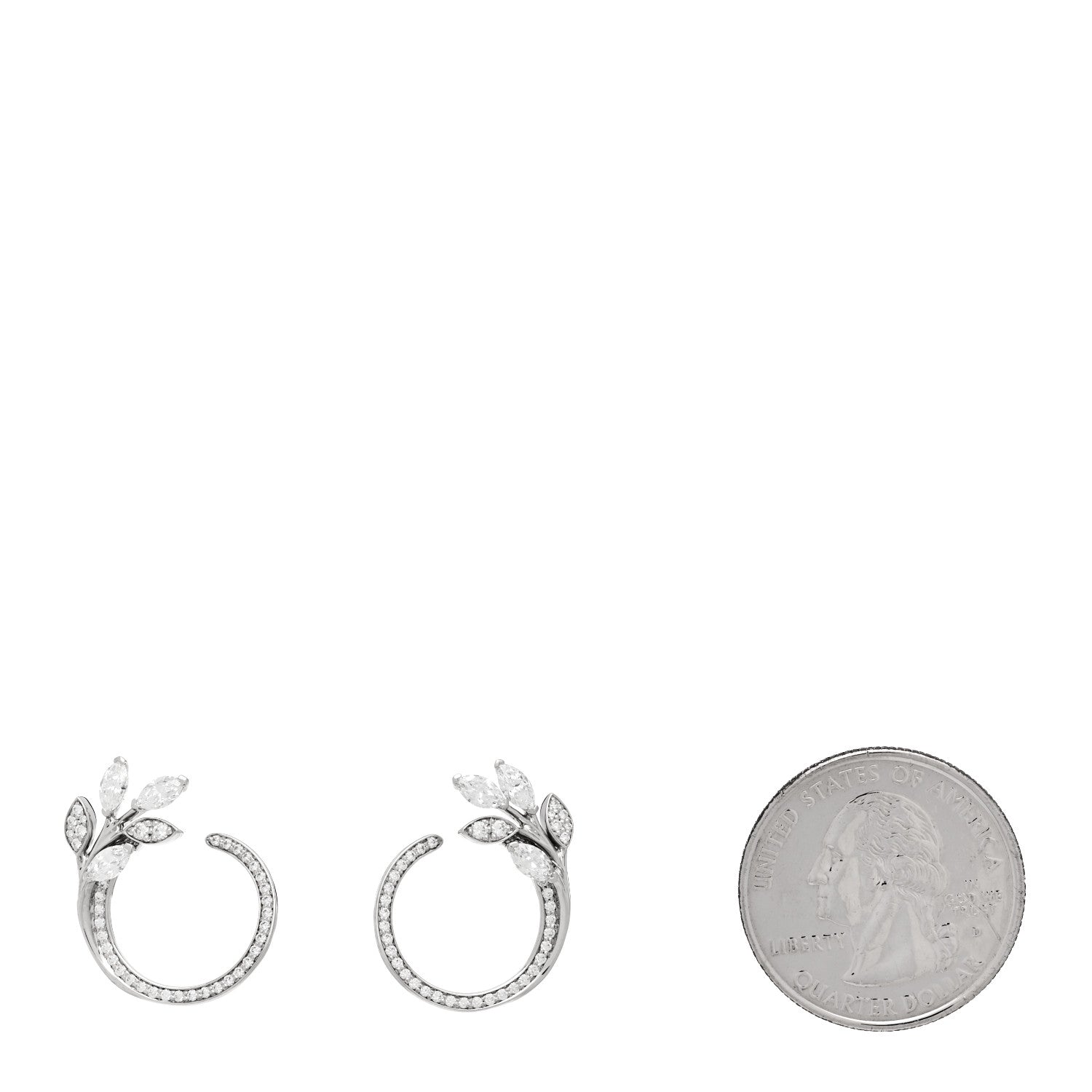 Platinum Diamond Victoria Vine Circle Earrings — view 2