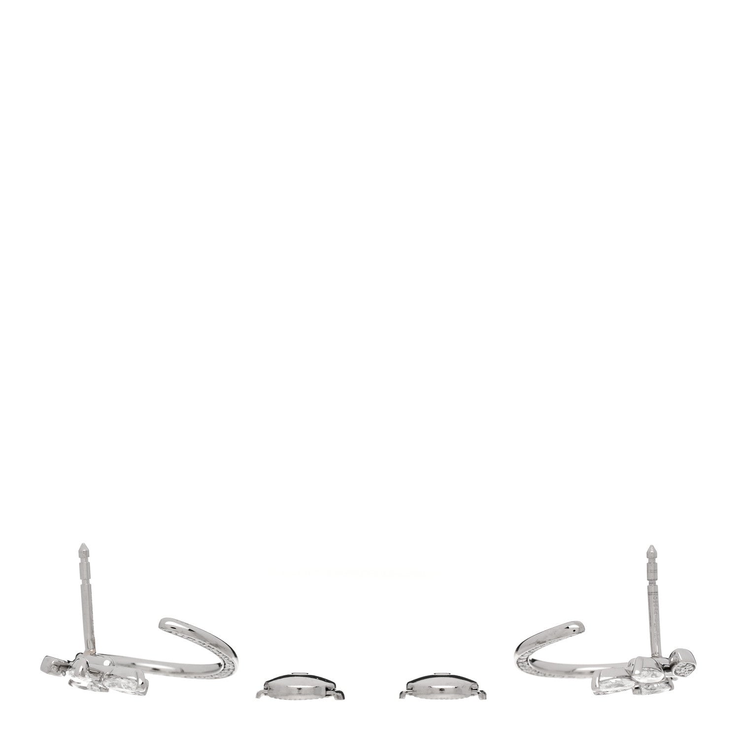 Platinum Diamond Victoria Vine Circle Earrings — view 3