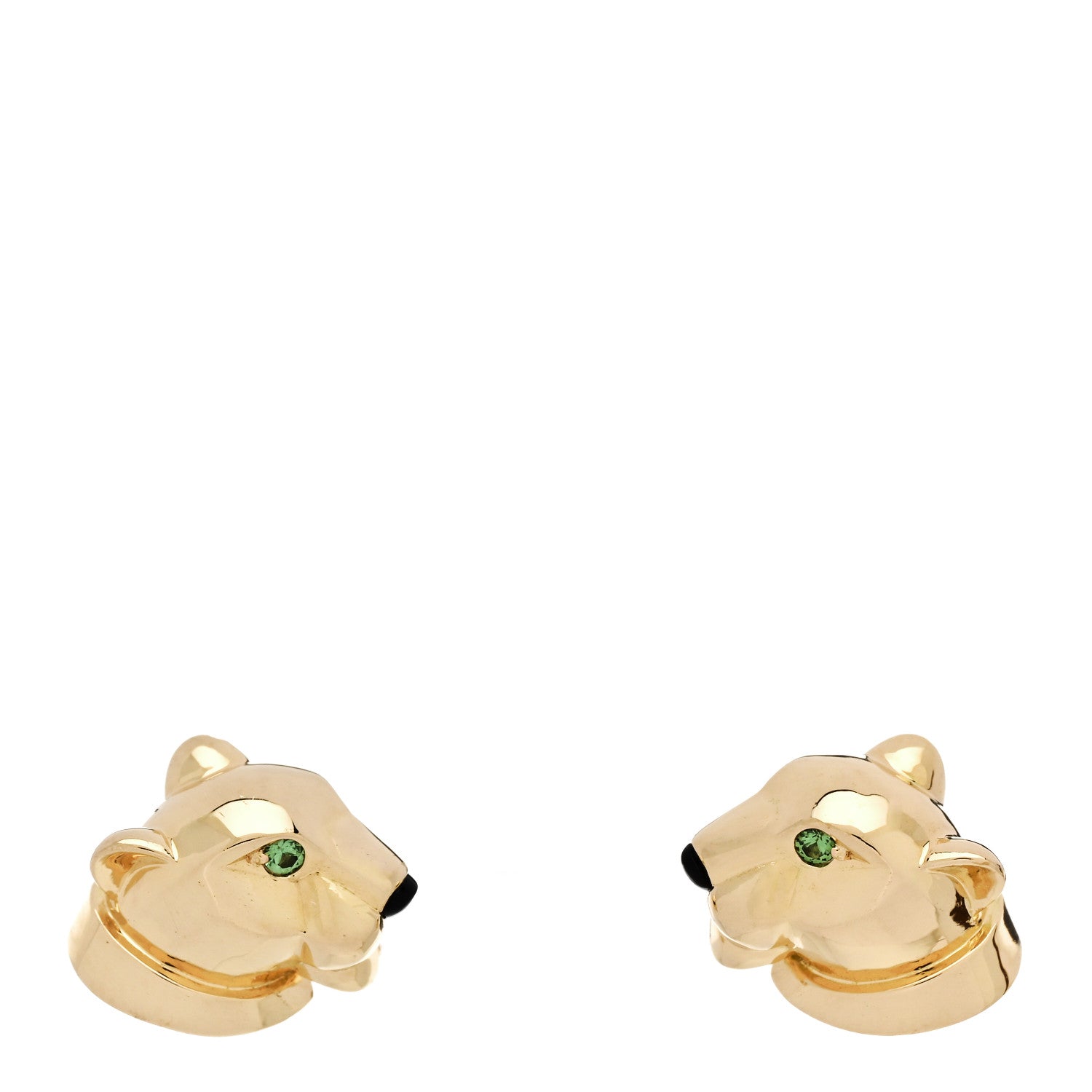 18K Yellow Gold Black Onyx Tsavorite Panthere Earrings