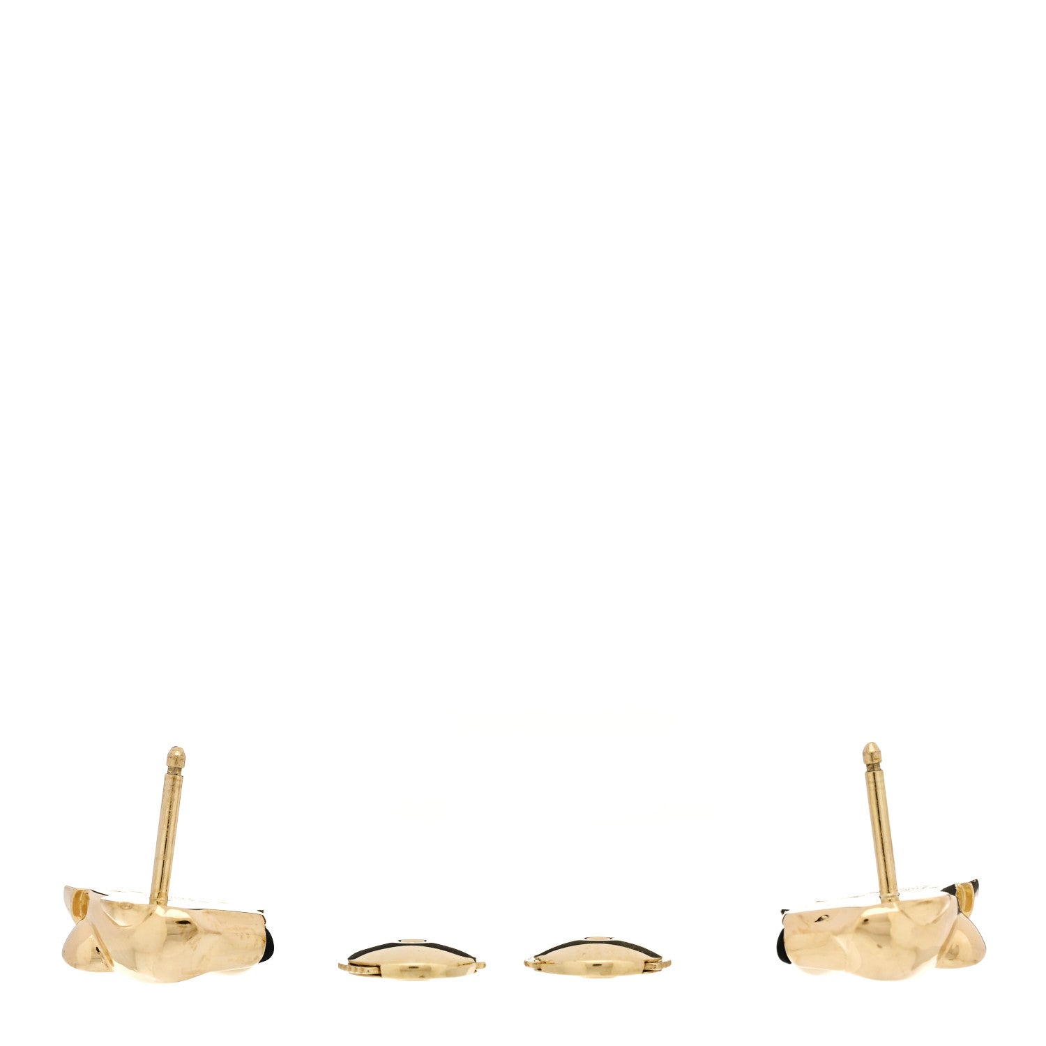 18K Yellow Gold Black Onyx Tsavorite Panthere Earrings — view 3